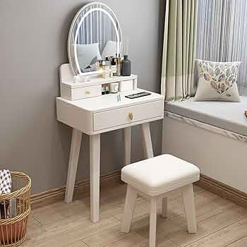 照明付き化粧台-Dressing table with lighting HQZX Simple Dressing Table with Mirror and 5 Drawers, Vanity